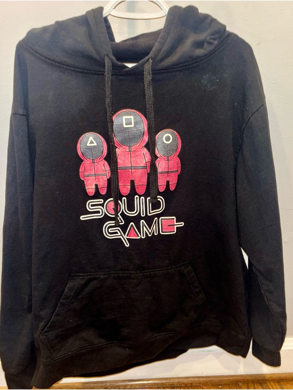 envy Black Hoodie with Pink Character Graphic